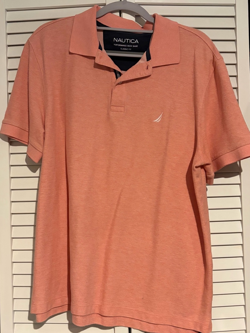 Nautica Men's Coral Short-Sleeve Performance Polo Large